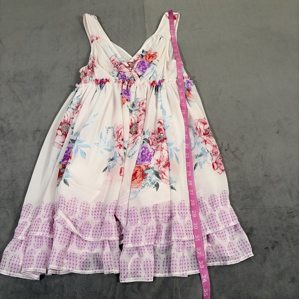Free People Mini Dress Free Swinging Floral Sheer Boho Light Pink Small Charity - Picture 8 of 9